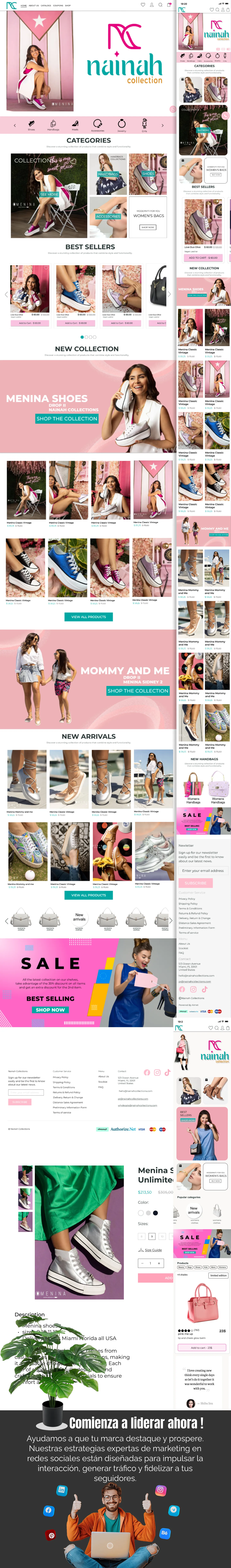 Diseño web desktop Naina Collection e-commerce moda femenina